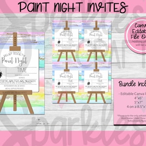 Paint Night Invite | Relief Society Paint Night Activity | Relief Society Activity | LDS Latter-day Saint Relief Society Editable Invites