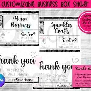 Editable Business Box Sticker | Thermal Sticker PNG Download | Packaging Stickers Small Business | Stickers for Rollo/Munbyn Printer