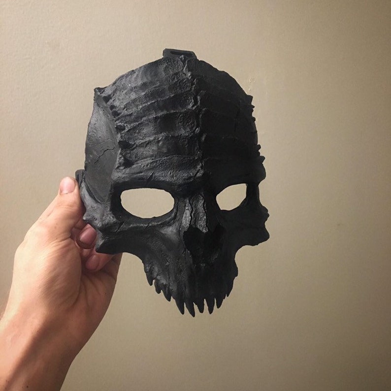 PreOrder Matte Black Demon mask skull Halloween costume Etsy