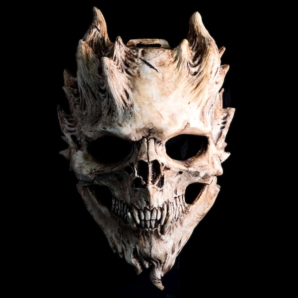 Bone Warrior, Aged Bone Skull Mask/Demon Skull/ Horror Halloween, Costume, finished.