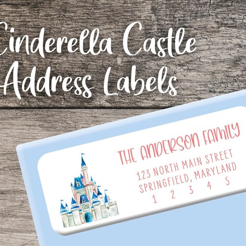 Cinderella's Castle Return Address Labels Disney - Etsy