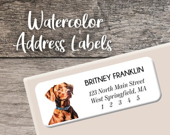 Vizsla Return Address Label Hungarian Pointer Personalized Address Label Custom Digital Printed Gift for Dog Owner Hunting Gun Dog Sticker