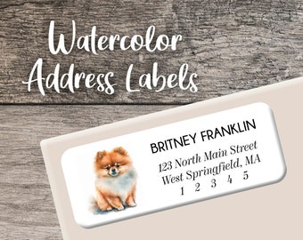 Pomeranian Return Address Labels, Dog Label Personalized Address Label, Custom Sheet, Digital Printed, Pomeranian Sticker, Pom Pom Label