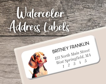 Beagle Return Address Labels 001 Dog Label Personalized Address Label Custom Digital Printed Dog Lover Gift for Dog Owner Beagle Sticker