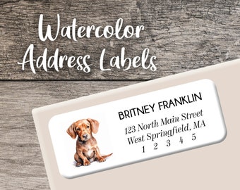 Dachshund Return Address Labels, Weenie Dog Label, Personalized Address Label, Custom Label, Digital or Printed, Doxie Wiener Dog Sticker