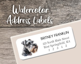 Schnauzer Return Address Labels Personalized Address Label Custom Digital Printed Dog Lover Gift for Dog Owner Schnauzer Sticker
