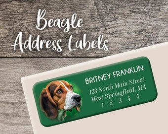 Beagle Return Address Labels 002 Dog Label Personalized Address Label Custom Digital Printed Dog Lover Gift for Dog Owner Beagle Sticker