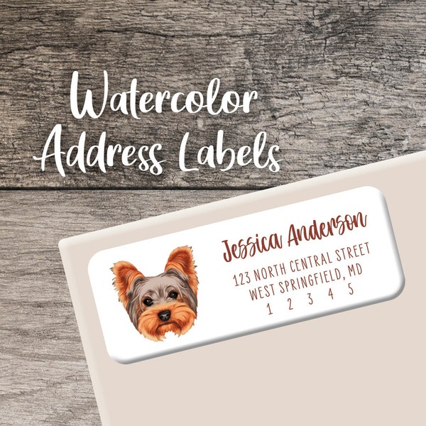 Yorkie Return Address Labels Etsy