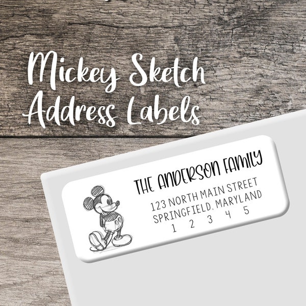 Mickey Mouse Address Labels Etsy