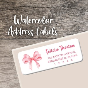 Pink Bow Return Address Labels Girl Baby Shower Label Personalized Address Label Custom Digital or Printed Girl Gender Reveal Sticker
