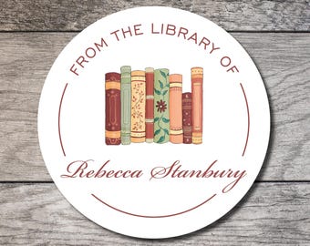 Personalized Bookplates, Custom Book Label Sticker, Personalized Bookplate Books with Flowers, Custom Digital or Printed Label, Book Gift