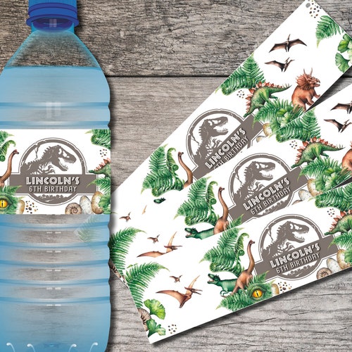 Jurassic World Water Bottle Labels Printable Jurassic Park Etsy