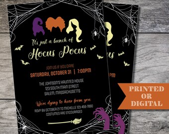 hocus pocus invitation  etsy