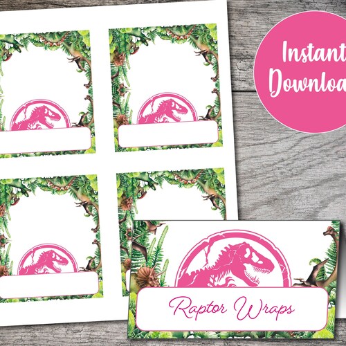 Jurassic World Food Labels Jurassic Park Birthday Tent Card - Etsy