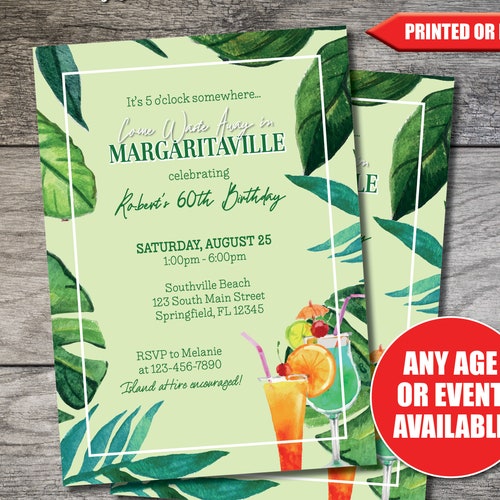 Margaritaville Party Invitation Template - Etsy