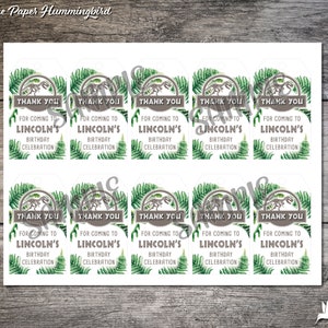 Jurassic Party Favor Tags, Jurassic Birthday Thank You Tags, Jurassic Birthday Favors, Dinosaur ...