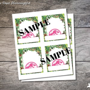 Jurassic World Food Labels Pink Jurassic Park Birthday Tent - Etsy