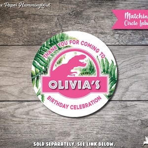 Jurassic Food Labels Pink Jurassic Party Birthday Tent Card Girl ...