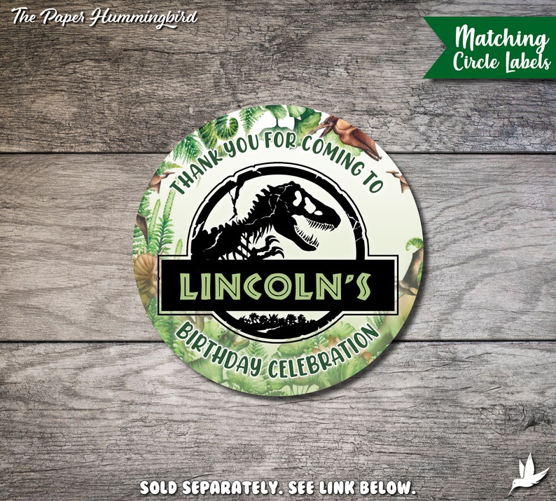 Jurassic World Favor Tags Jurassic Park Birthday Thank You - Etsy