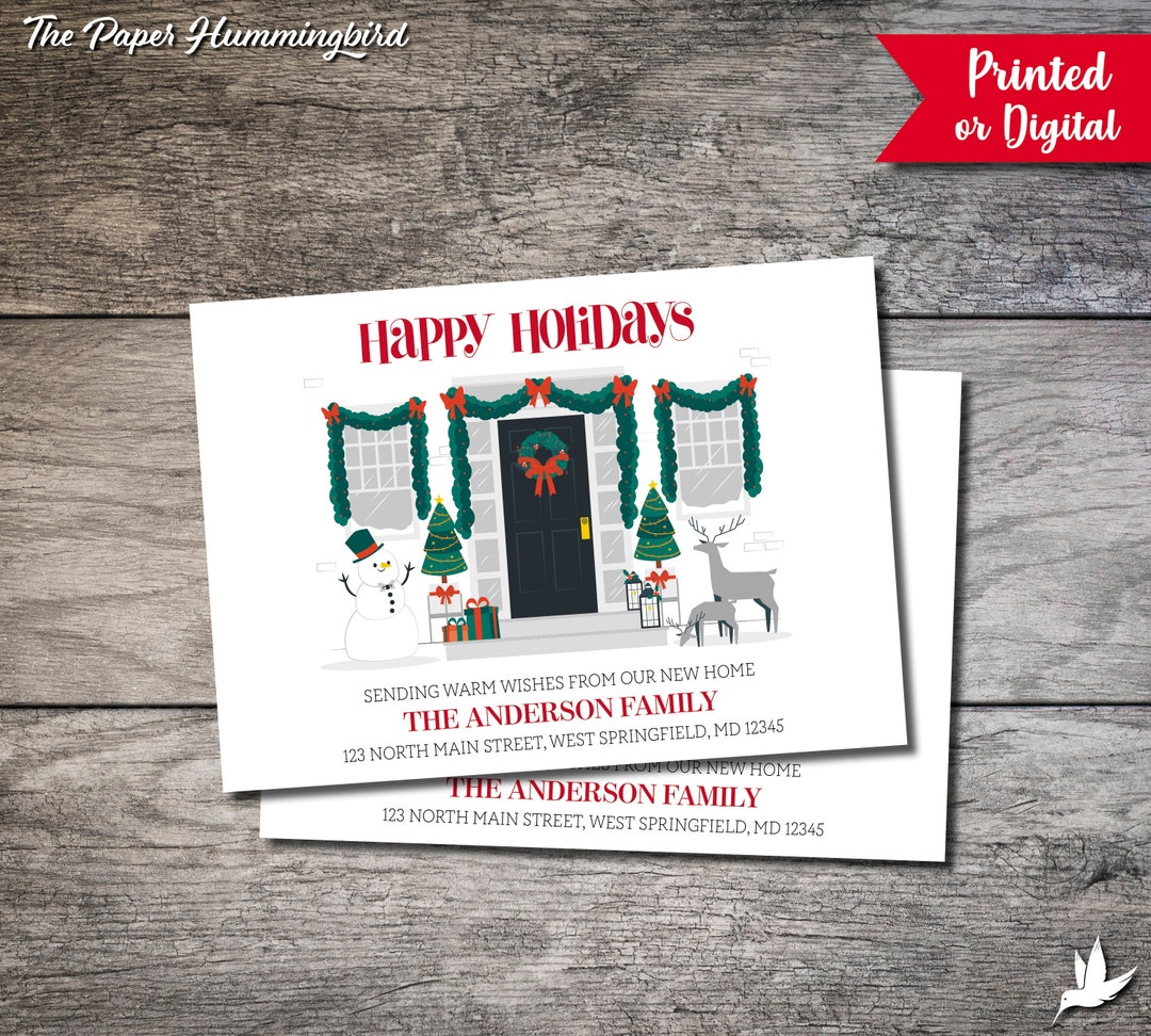 We've Moved Christmas Card New Address Holiday Card New Home Digital