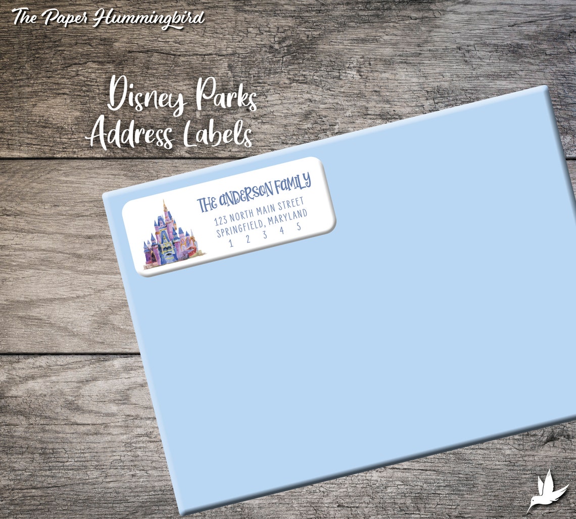 Disney Parks Return Address Labels Cinderella's Castle Etsy