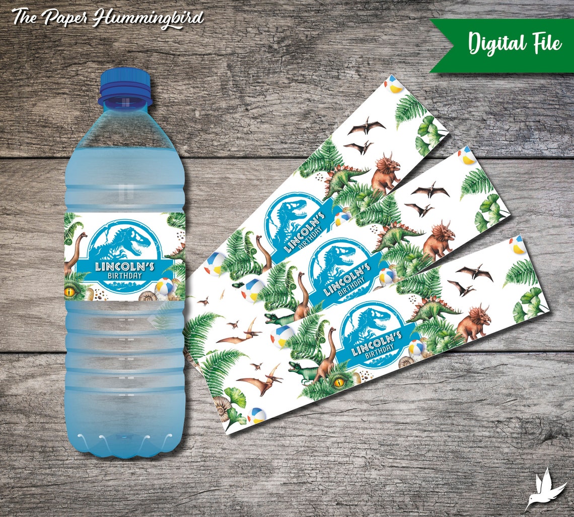 Jurassic World Water Bottle Labels Printable Jurassic Park Etsy