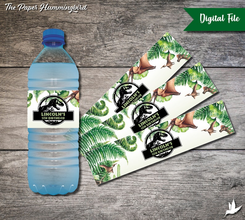 Jurassic World Water Bottle Labels Printable Jurassic Park Etsy