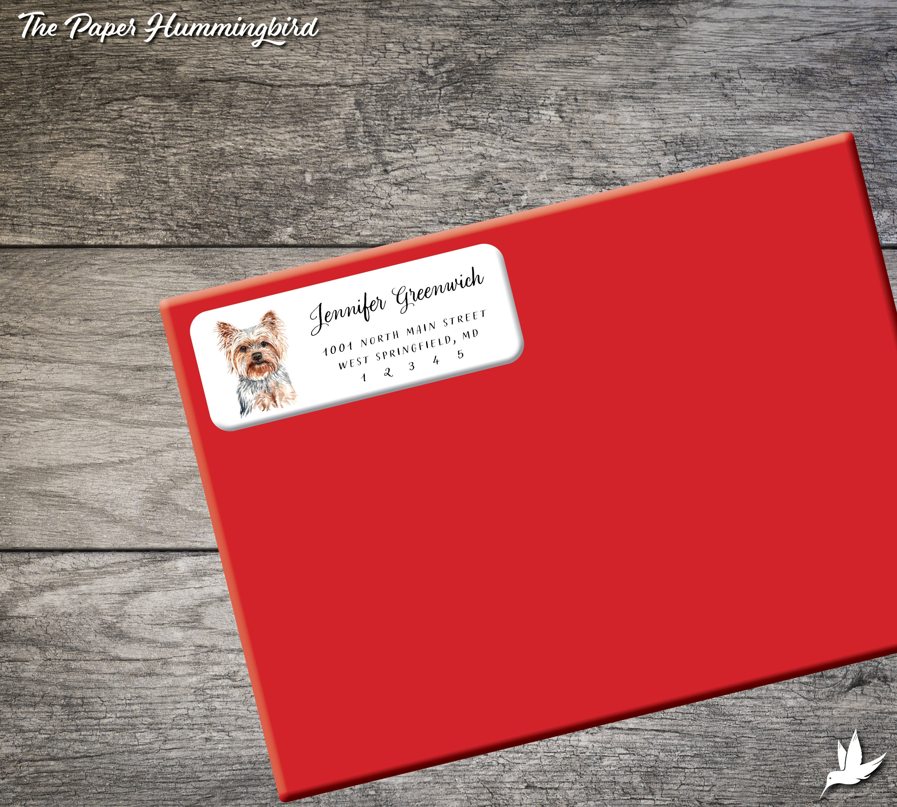 Yorkshire Terrier Return Address Labels 001, Yorkie Label Personalized ...