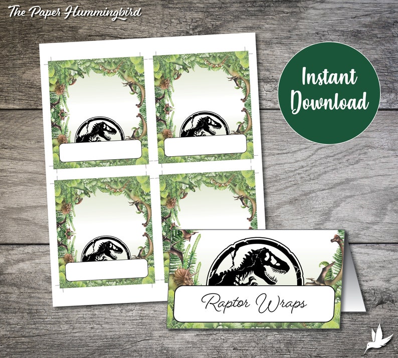 Jurassic World Food Labels Jurassic Park Birthday Tent Card - Etsy Canada