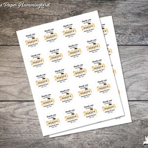 Graduation Favor Stickers, Graduation Personalized Circle Label, 2024 Favor Label, Custom Digital or Printed Thank You Sticker, Grad Party image 3