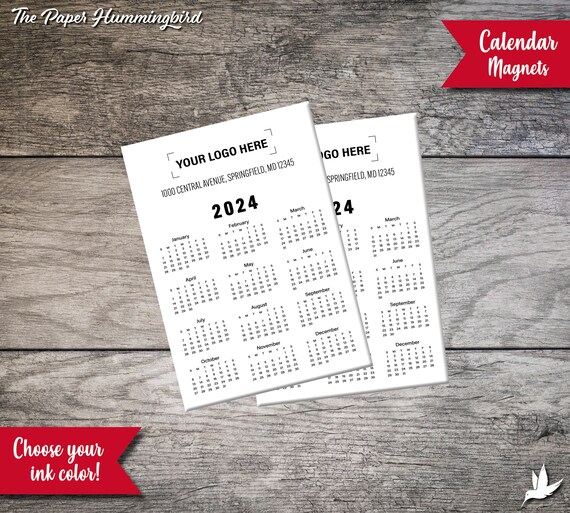 Custom Magnet Calendars, 2024 Calendar, 4.25x6 Magnetic Calendar, Logo Magnet, Personalized Company Calendar, Business Magnet Calendar - Etsy