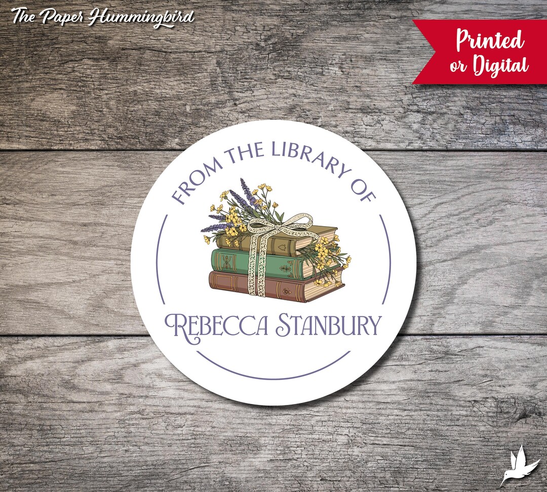 Personalized Bookplates 004, Custom Book Label Sticker, Personalized ...