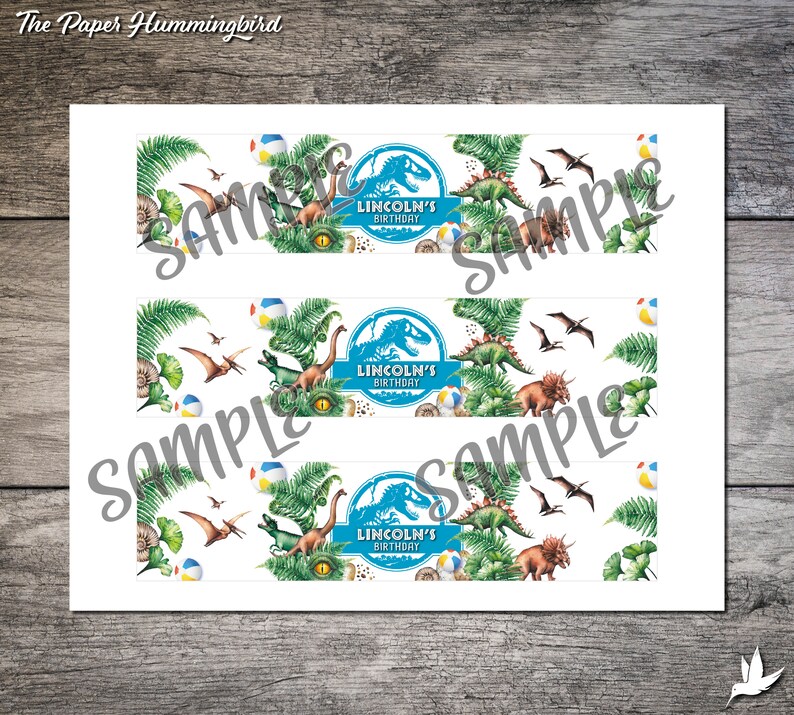 Jurassic World Water Bottle Labels Printable Jurassic Park Etsy