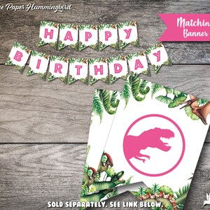 Jurassic Food Labels Pink Jurassic Party Birthday Tent Card Girl ...