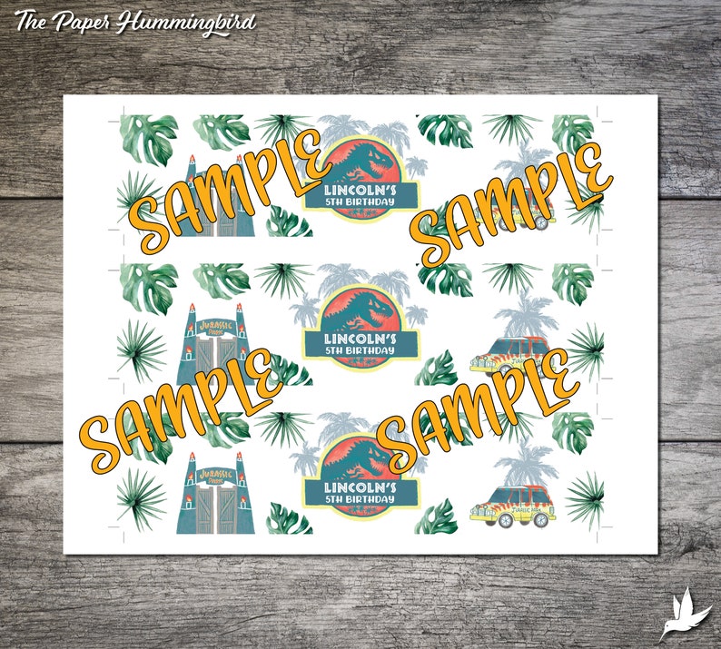 Jurassic World Water Bottle Labels Printable Jurassic Park - Etsy