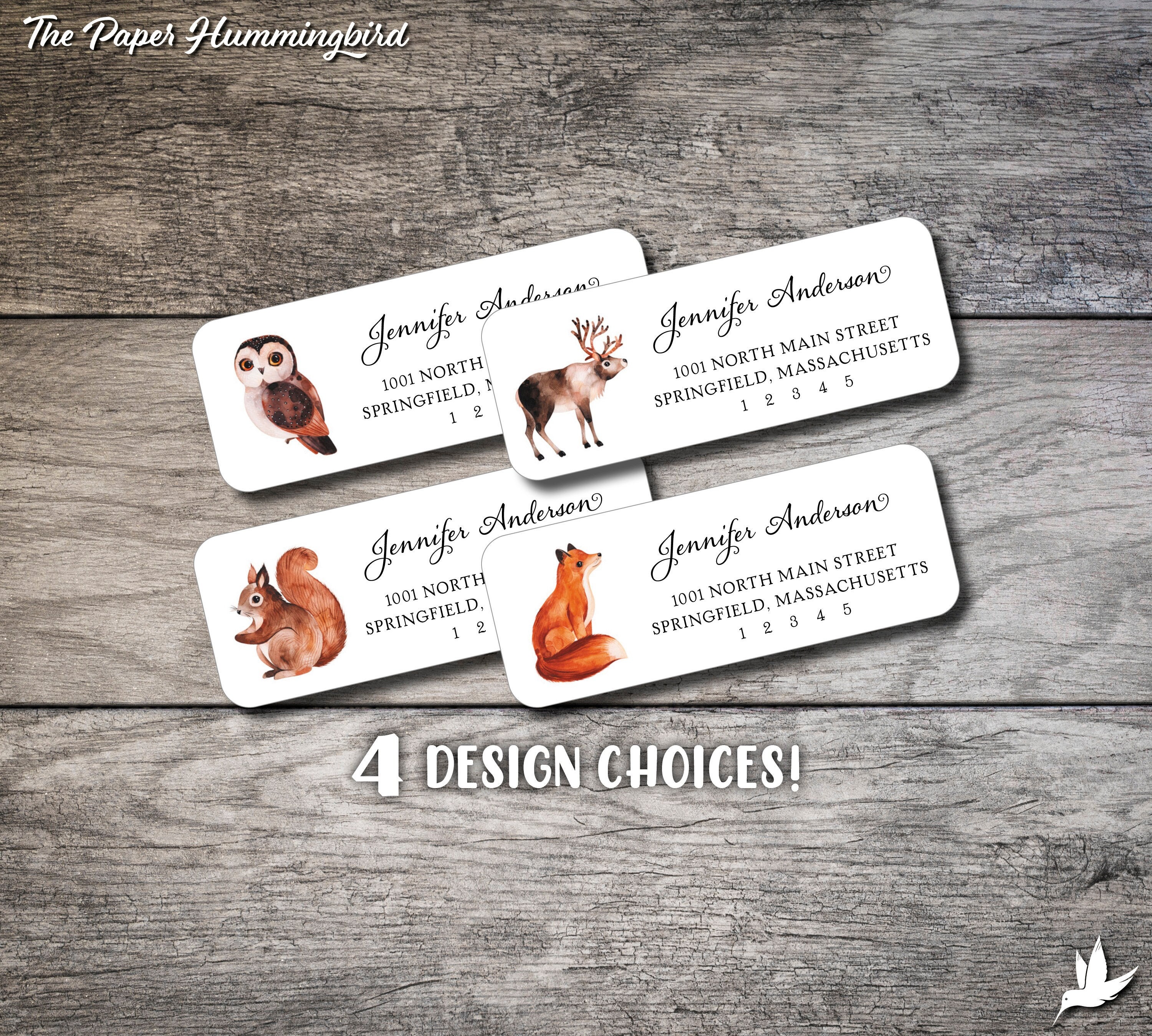 Woodland Animals Return Address Labels 001, Custom Personalized Label ...
