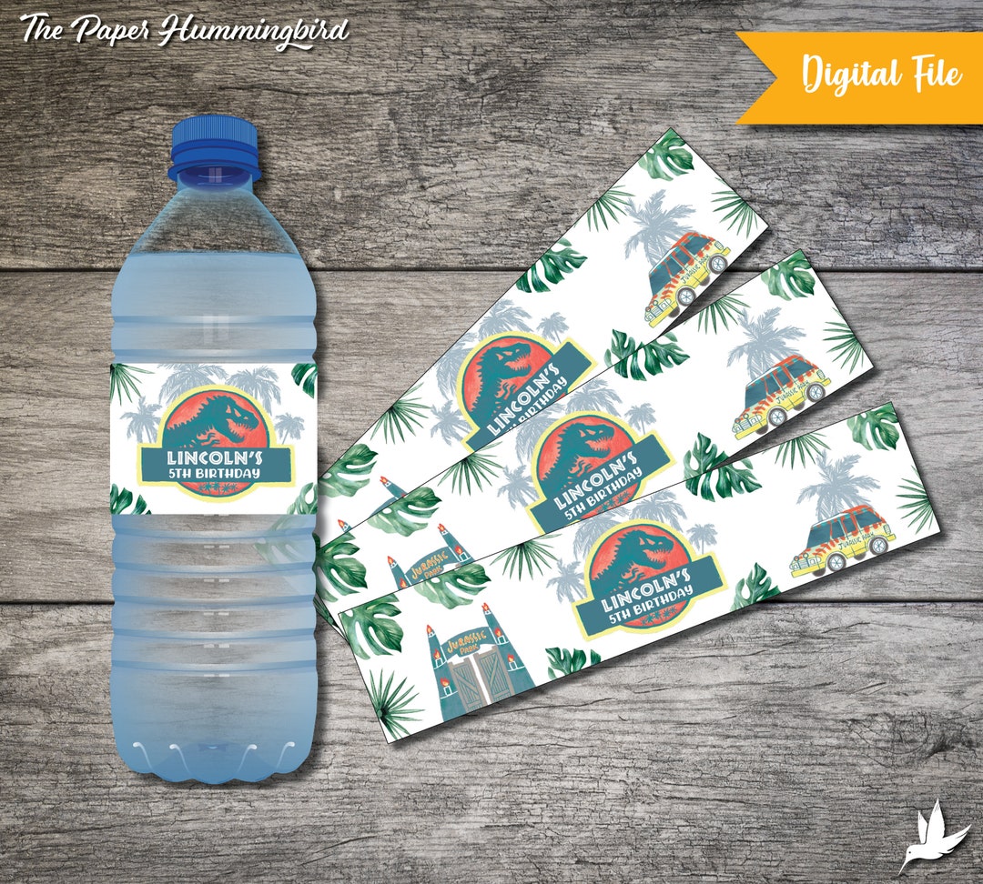 Jurassic World Water Bottle Labels Printable Jurassic Park Etsy