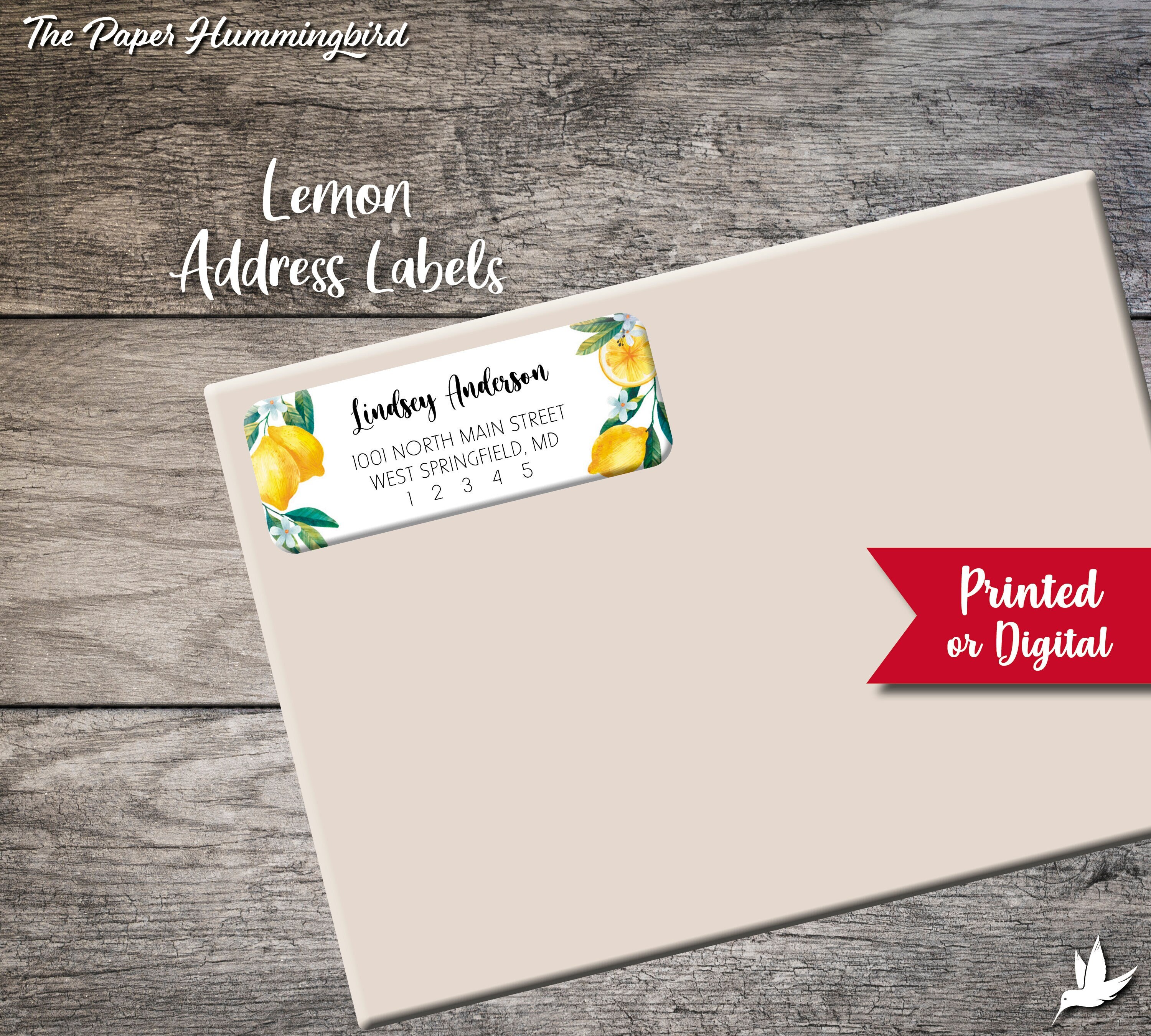 Lemon Return Address Labels 002 Citrus Label Personalized Address