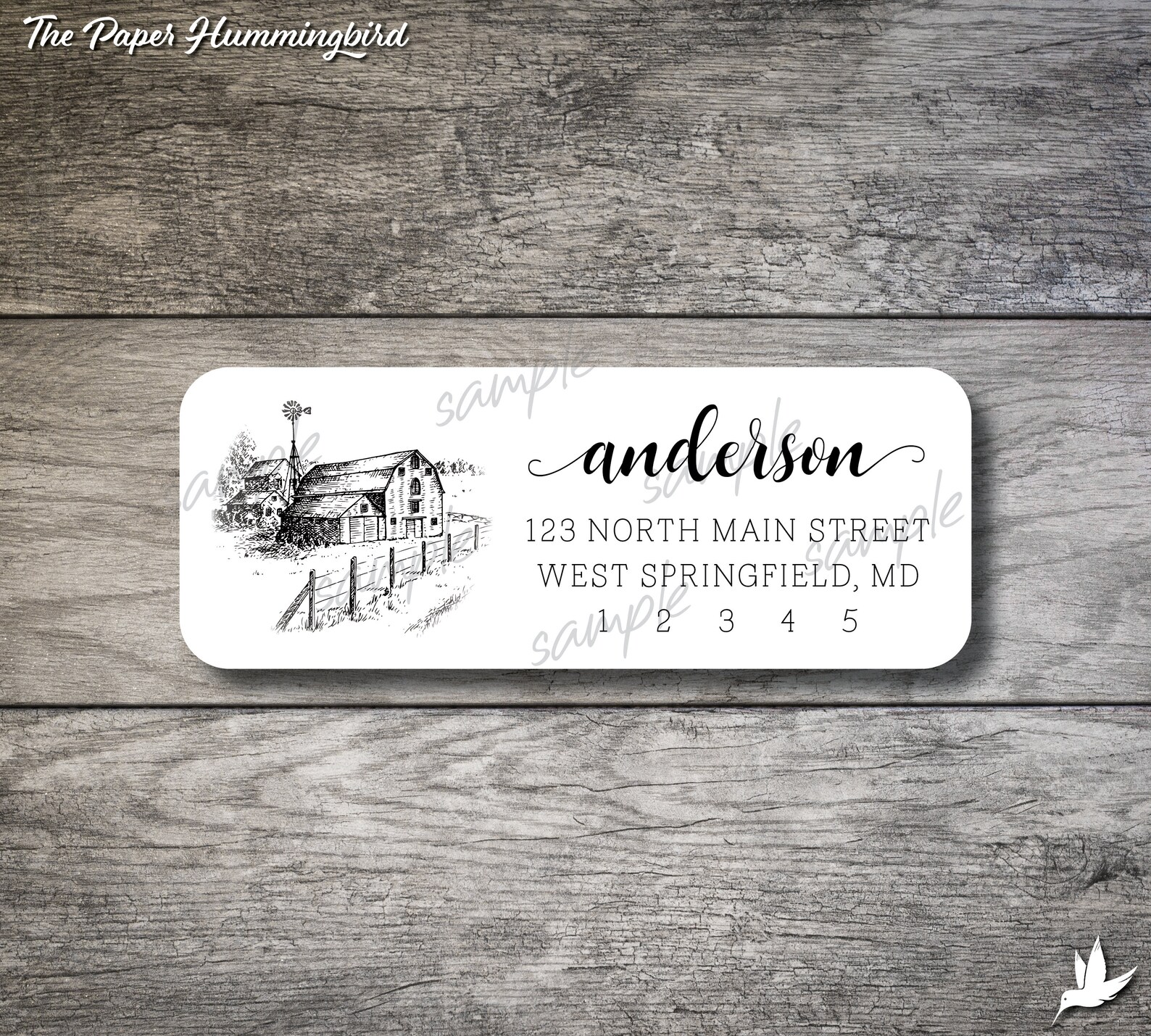 Farmhouse Return Address Labels 001 Rustic Barn Label Etsy