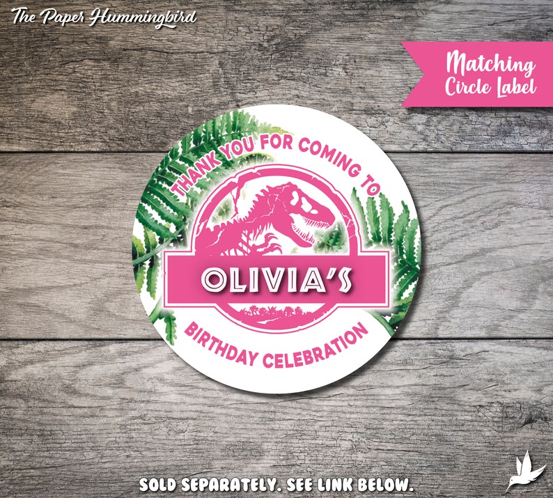 Jurassic World Food Labels Pink Jurassic Park Birthday Tent - Etsy