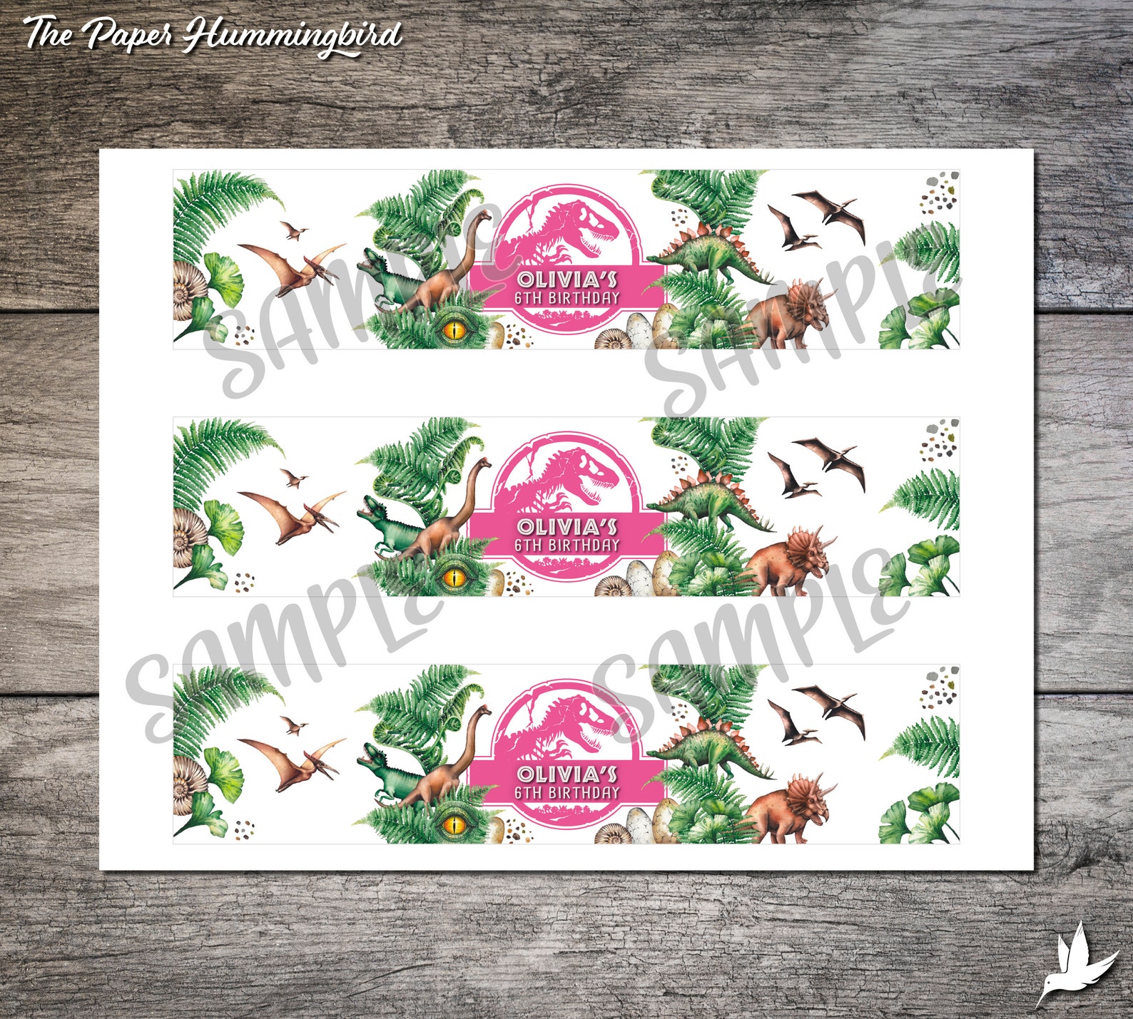 Jurassic World Water Bottle Labels Printable Girl Jurassic Etsy