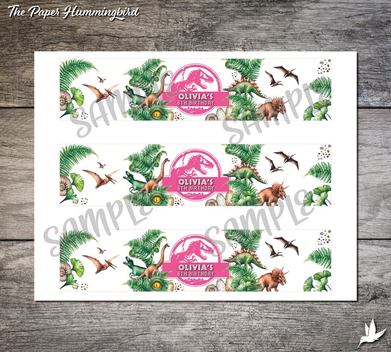 Jurassic World Water Bottle Labels Printable Girl Jurassic Etsy