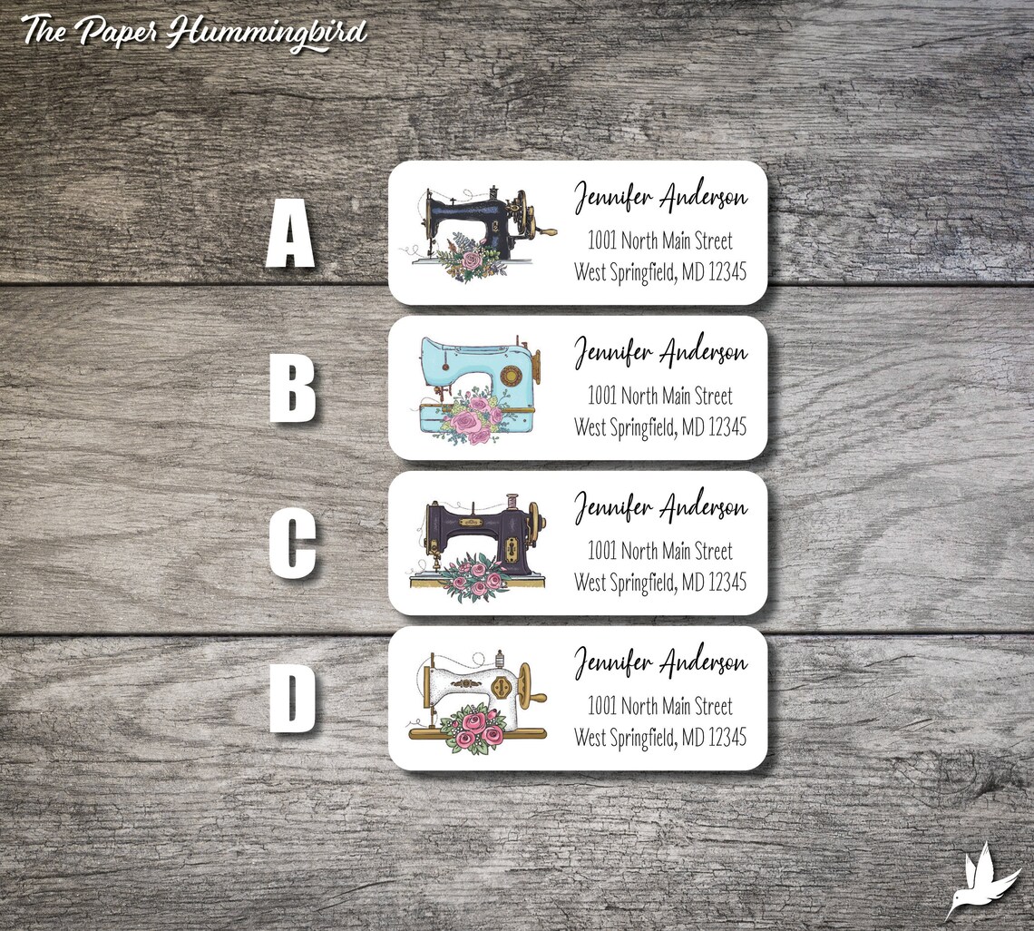 Sewing Machine Return Address Labels Seamstress Custom Etsy