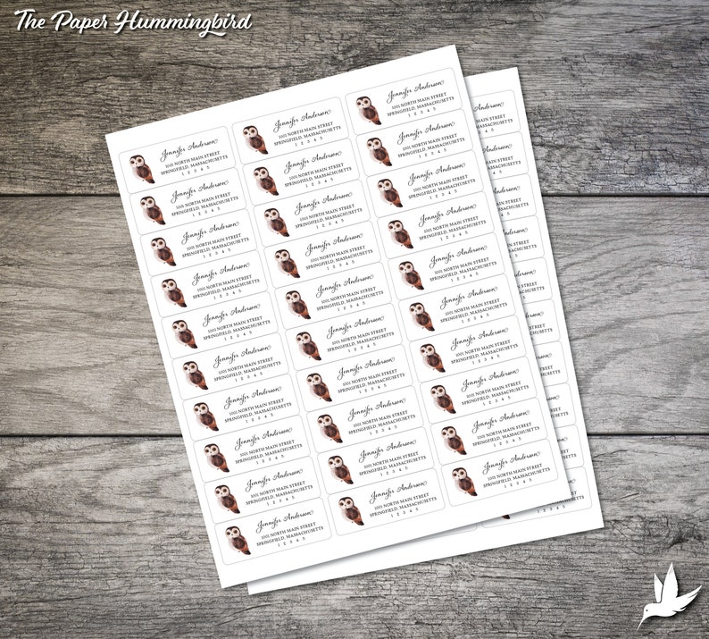 Woodland Animals Return Address Labels 001, Custom Personalized Label Owl Label Sheets Digital Print from Home, Printable Label Squirrel Fox image 4