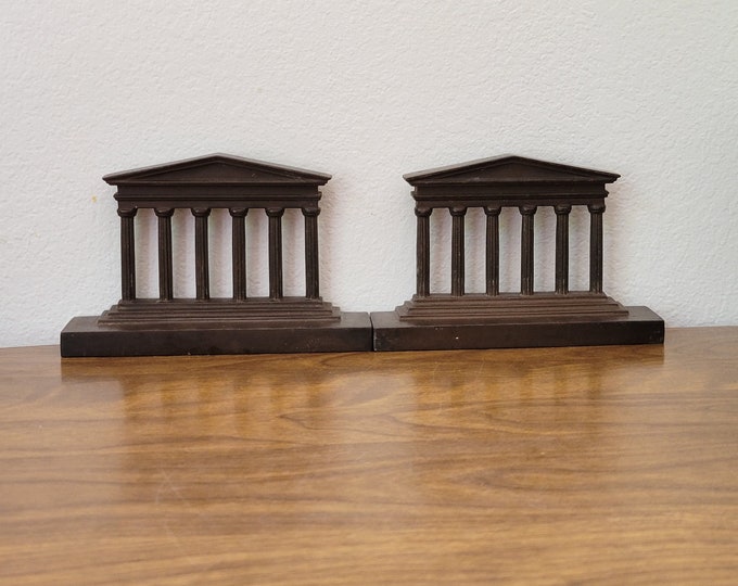 Architectural Column Bookends Metal Roman Greek Neoclassical Etsy