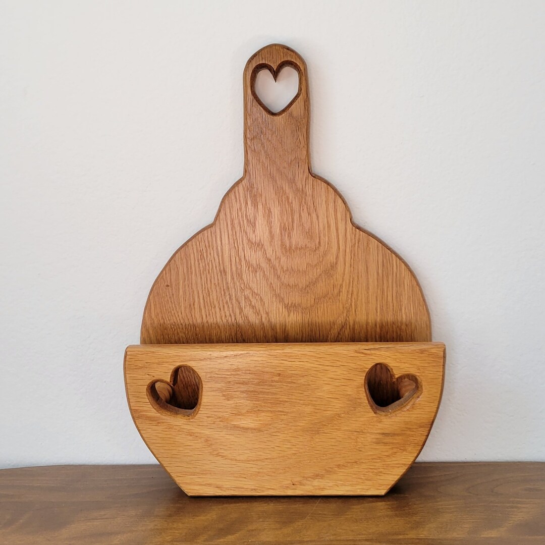 Vintage wood paper plate holder wooden paper goods storage etsy