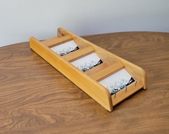 Wood Letter Holder, Wall Hung Mail and Key Holder