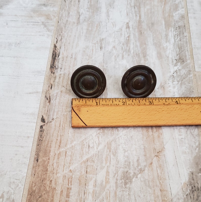 Metal Drawer Pulls Vintage Hardware 2 Small Round DIY Handles