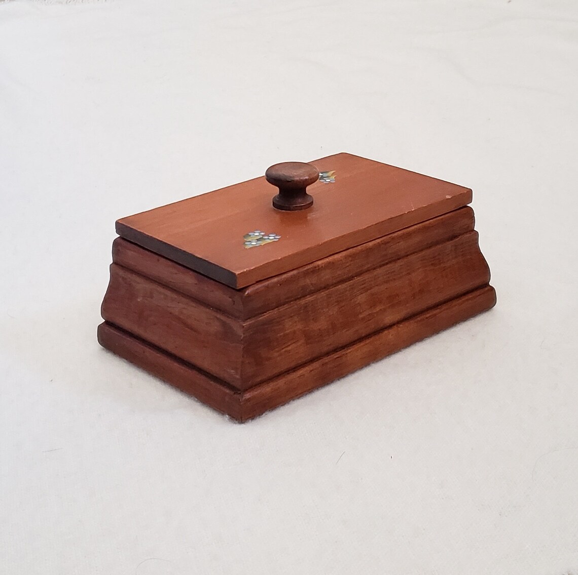 Rectangle Wood Box removable lid vintage trinket box with Etsy