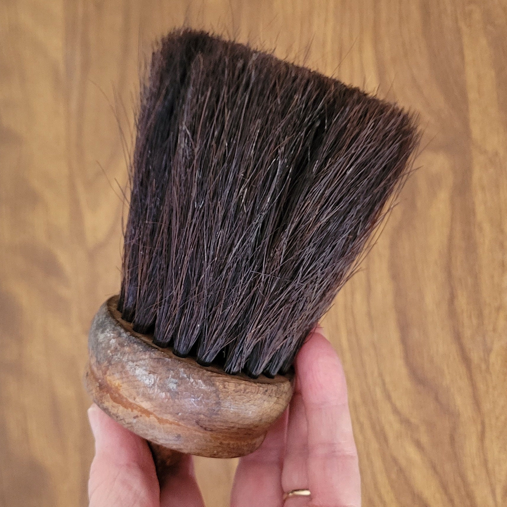 Round Shaker Style Brush Wood Handle, Horse Hair Brush Farmhouse Decor -   Hong Kong